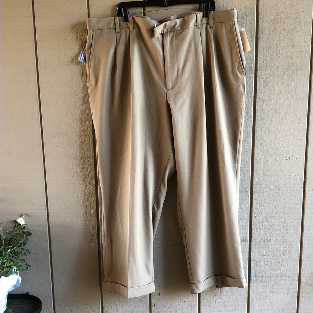 Van Heusen Men’s Pleated Chinos - Khaki Dress Pants